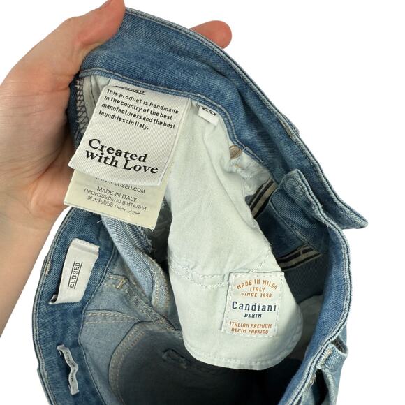 CLOSED Denim Glow Up Flared Jeans Wide Leg Hellblau Distressed Womens 25 - Picture 8 of 11